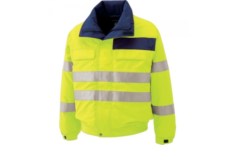 MIDORI 綠安全 SE1134-UE-4L高可視性防水防靜電防寒夾克黃色4L